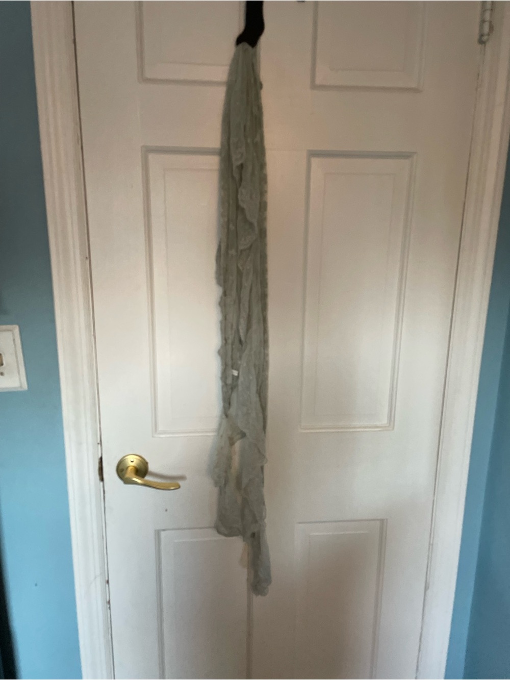 Light Gray Decorative lightweight Lacey Scarf